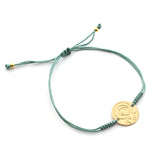 Escapulario NAZARET - pulsera medalla dorada 15mm con macramé